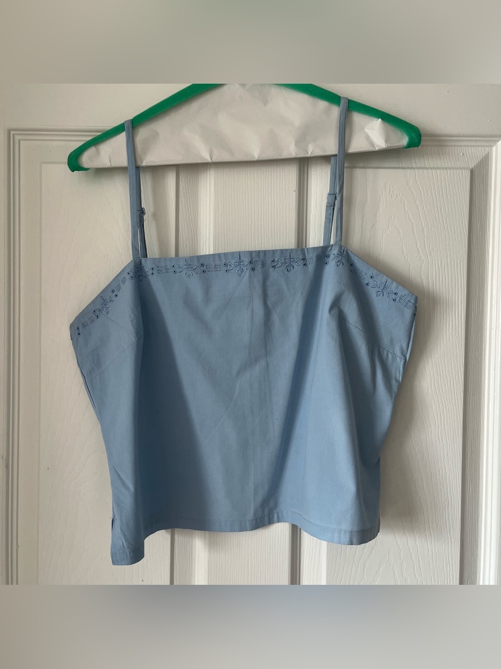 Vintage 90s Y2K Women's Weather Vane Cotton Tank Top size Large in Baby Blue
